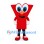 Letter Y Mascot Costume in Red with Blue Eyes