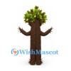 Tree Mascot Costume with Textured Brown Bark and Leaf Crown