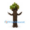 Tree Mascot Costume with Textured Brown Bark and Leaf Crown