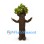 Tree Mascot Costume with Textured Brown Bark and Leaf Crown