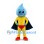 Water Drop Mascot Costume with Yellow Superhero Suit and Black Cape