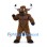 Brown Bull Mascot Costume with Muscular Chest and White Horns