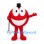 Red Ball Mascot Costume with Black Top Hat and Cane