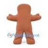 Gingerbread Man Mascot Costume with Yellow Star Buttons