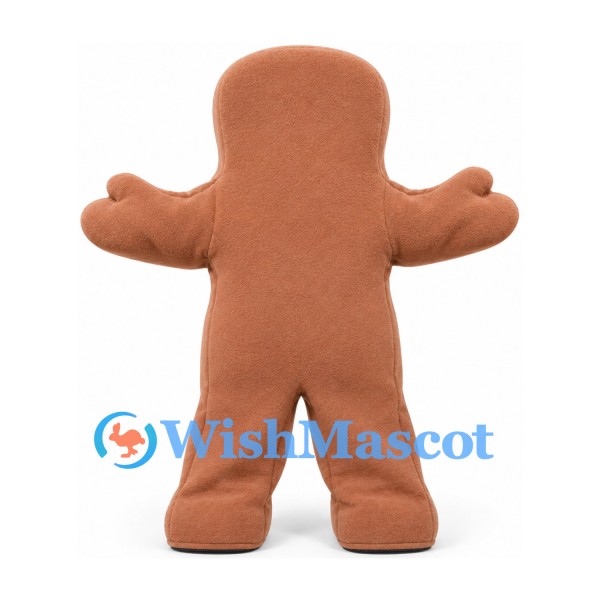 Gingerbread Man Mascot Costume with Yellow Star Buttons