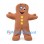 Gingerbread Man Mascot Costume with Yellow Star Buttons