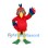 Red Parrot Mascot Costume with Green Goggles and Flippers