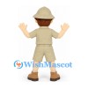 Explorer Mascot Costume with Beige Safari Outfit and Helmet