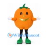 Pumpkin Mascot Costume with Green Stem and Black Legs