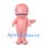 Pink Whale Mascot Costume with Rounded Head and Small Fins