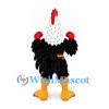 Rooster Mascot Costume with Black Body and White Spotted Neck