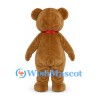 Teddy Bear Mascot Costume with Red Bow Tie