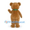 Teddy Bear Mascot Costume with Green Bow Tie