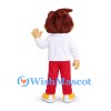 Boy Mascot Costume with Brown Hair and White Jacket
