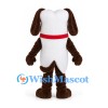 Dog Tooth Mascot Costume with Brown Ears and Red Collar