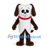 Dog Tooth Mascot Costume with Brown Ears and Red Collar