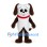 Dog Tooth Mascot Costume with Brown Ears and Red Collar