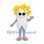 Tooth Mascot Costume with Yellow Curly Hair and Pink Shoes