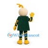 Robot Mascot Costume with Green Circuit Board Dress and Yellow Cables