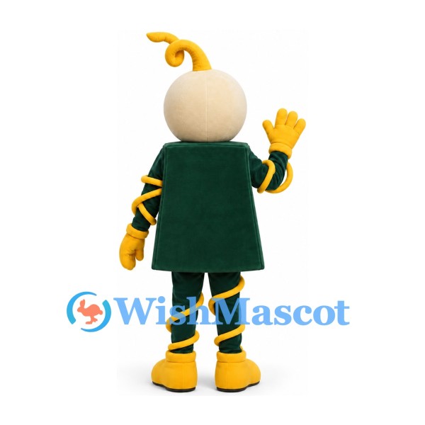 Robot Mascot Costume with Green Circuit Board Dress and Yellow Cables