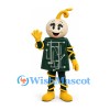 Robot Mascot Costume with Green Circuit Board Dress and Yellow Cables