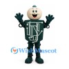Robot Mascot Costume with Green Circuit Board Body and Silver Antenna