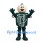 Robot Mascot Costume with Green Circuit Board Body and Silver Antenna