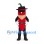 Red Chili Pepper Mascot Costume with Black Cowboy Hat