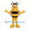Bee Mascot Costume with Black Stripes and White Wings