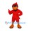 Red Cardinal Mascot Costume with Orange Beak and Feet