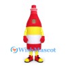 Red Sauce Bottle Mascot Costume with Yellow and White Label
