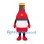 Red Sauce Bottle Mascot Costume with Black Neck and White Label