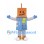 Robot Mascot Costume with Orange Box Head and Blue Body