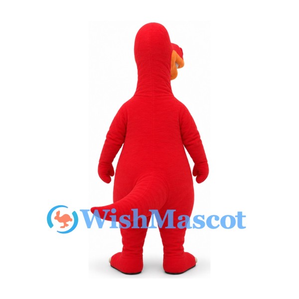 Red Dinosaur Mascot Costume with Orange Belly