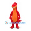 Red Dinosaur Mascot Costume with Orange Belly