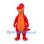 Red Dinosaur Mascot Costume with Orange Belly
