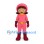 Girl Mascot Costume with Pink Helmet and Jumpsuit