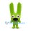 Green Rabbit Mascot Costume with Oversized Upright Ears