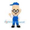 Hand Mascot Costume with Blue Cap, Glasses and Overalls