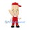 Hand Mascot Costume with Red Cap and Overalls