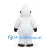 White Yeti Mascot Costume with Shaggy Fur and Dark Hands