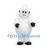White Yeti Mascot Costume with Shaggy Fur and Dark Hands