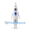 Electric Toothbrush Mascot Costume in White with Blue Button