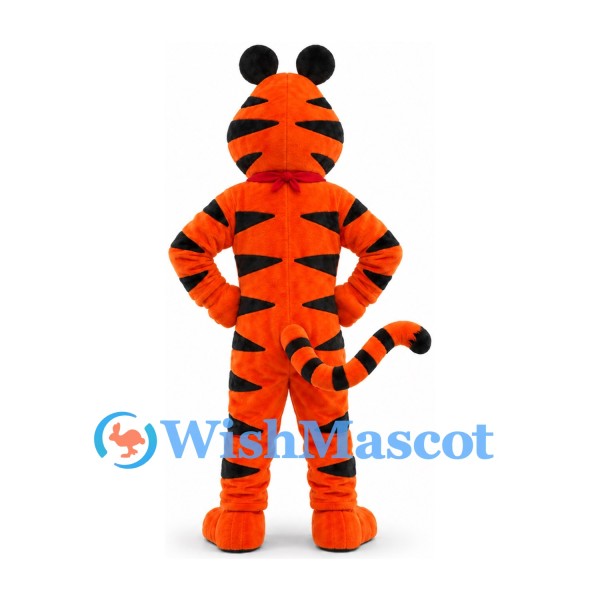 Orange Tiger Mascot Costume with White Belly and Black Stripes
