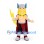 Thunder Warrior Mascot Costume with Horned Helmet and Red Cape