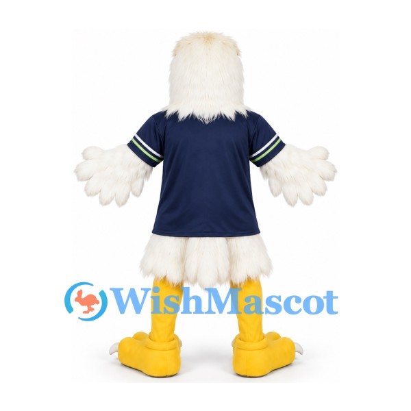 Bald Eagle Mascot Costume with Navy Sports Shirt