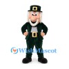 Leprechaun Mascot Costume with Dark Green Suit and Buckle Hat