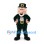 Leprechaun Mascot Costume with Dark Green Suit and Buckle Hat