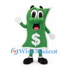 Dollar Bill Mascot Costume in Green and White