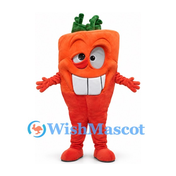 Carrot Mascot Costume with Large Front Teeth